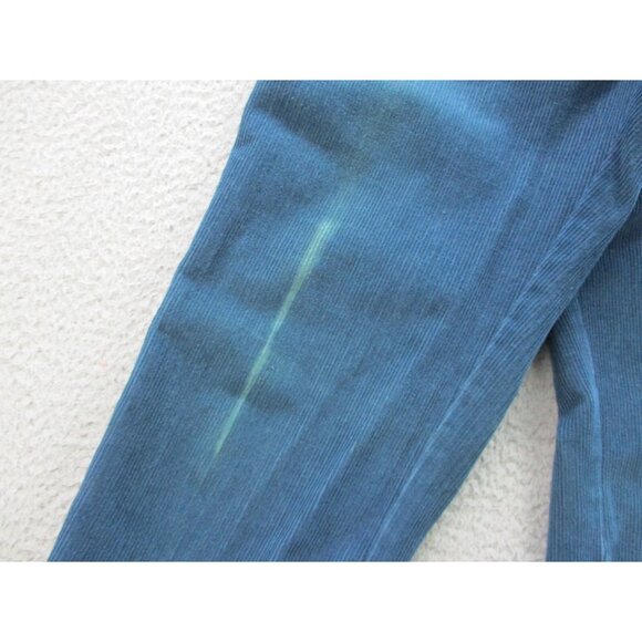 VTG 70's Corduroy Mom Pants Women's 12 High Waist Straight Leg Green Blue - Picture 13 of 13